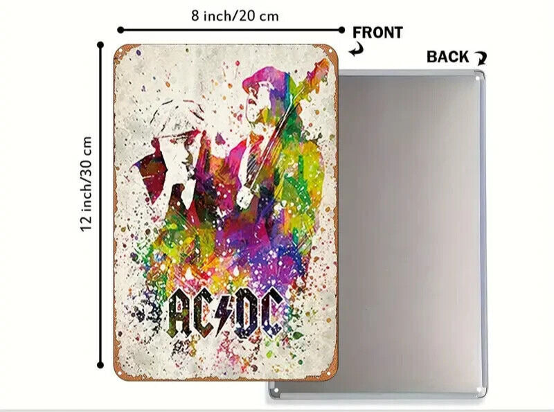 AC/DC Brian Johnson & Angus Young Vintage 8" x 12" Metal Sign NEW! Home & Garden:Home Décor:Plaques & Signs Cozy Home Treasures